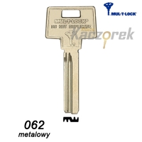 Mul-T-Lock 062 Metalowy - klucz surowy